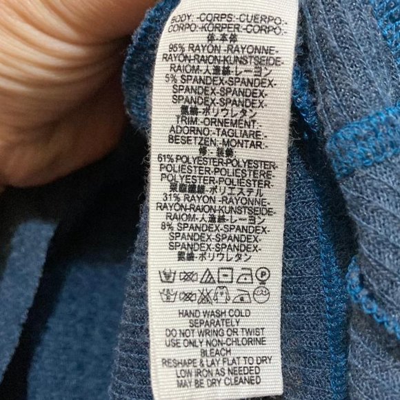 We The Free Women's Dark Blue Long Sleeve High Low Waffle Knit Tunic Size XS - Picture 5 of 6